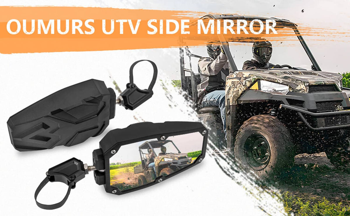 Bethesda Industrial UTV Rear View Side Mirrors 1.5"-2.0" for Polaris RZR 900 1000 Can-Am X3 Kawasaki