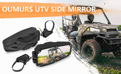 Bethesda Industrial UTV Rear View Side Mirrors 1.5"-2.0" for Polaris RZR 900 1000 Can-Am X3 Kawasaki