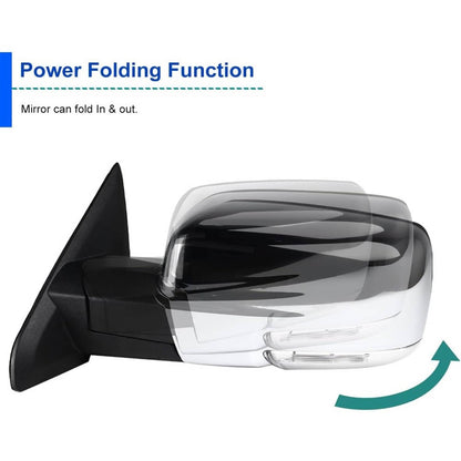 Bethesda Industrial Left Side Mirror For 2013-2019 Ram 1500 Chrome Power Fold+ Heated+Temper Sensor