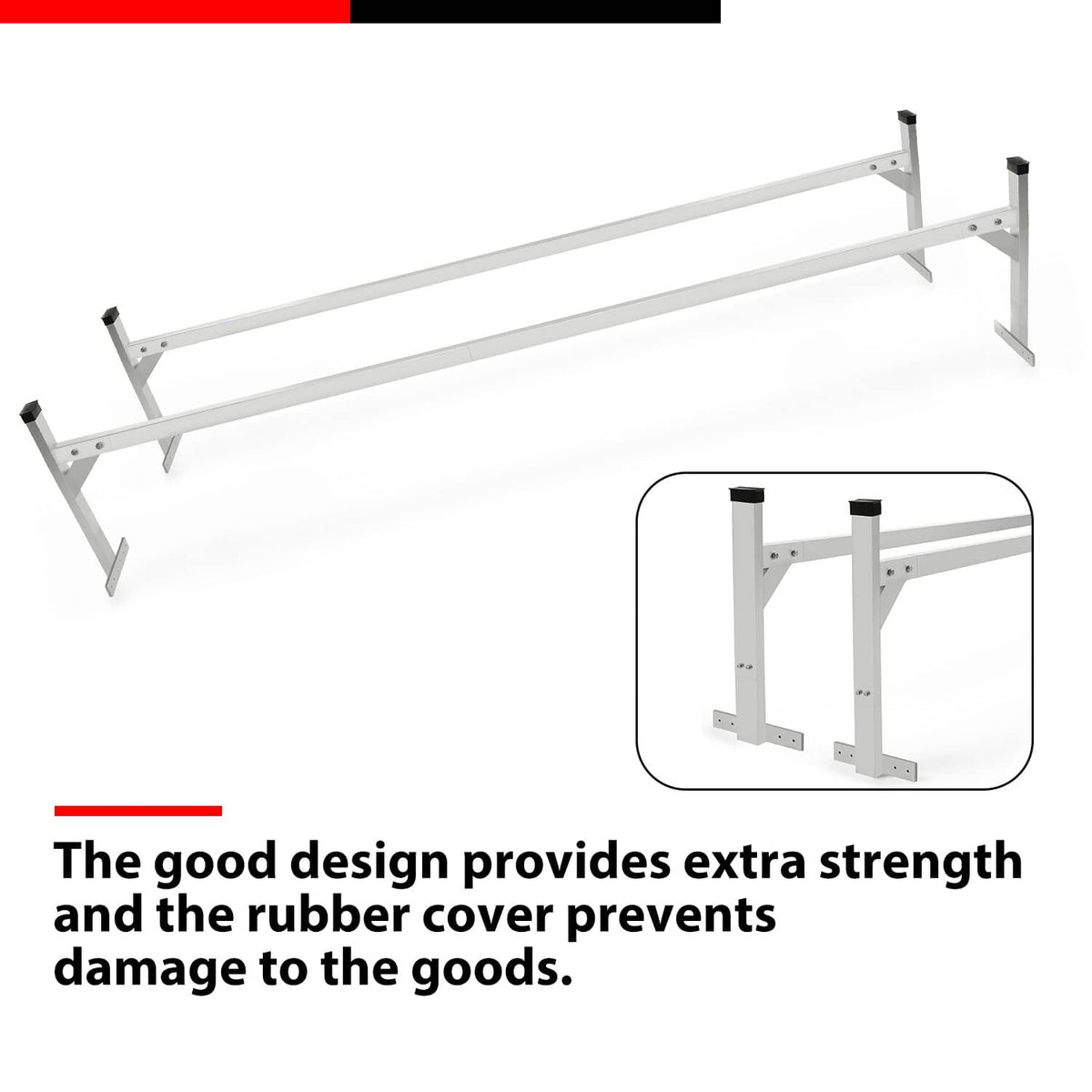 Bethesda Industrial Adjustable Roof Mount Ladder Rack Bracket 400 lbs For Universal Trailer 4'-8.5'