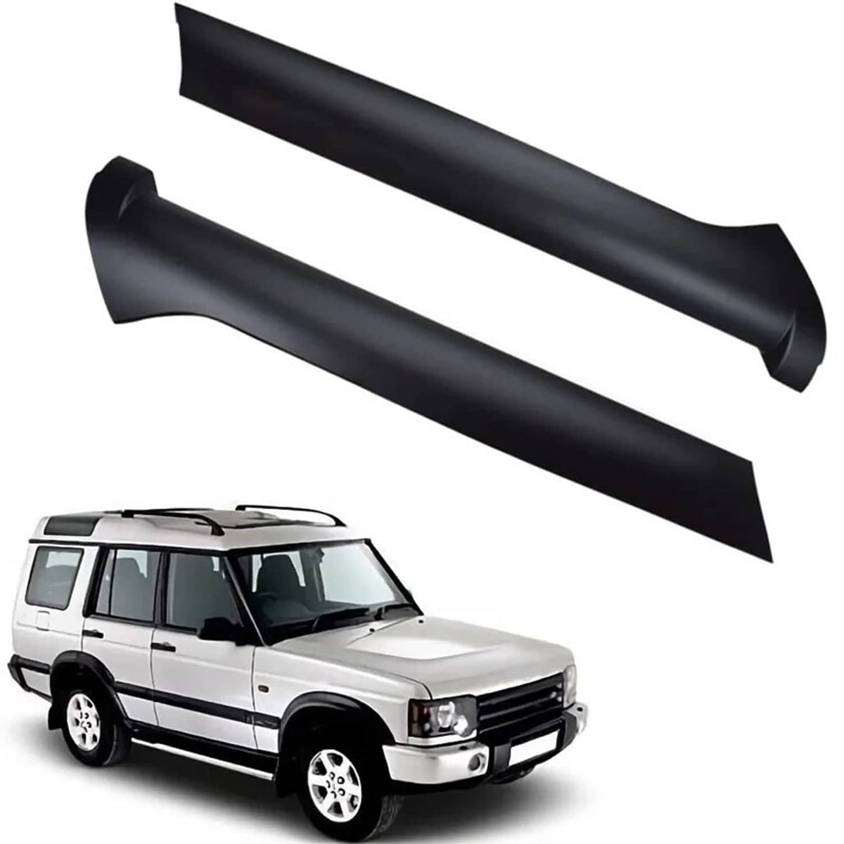 Bethesda Industrial Black Windscreen Pillar Moldings + Rivets Kit For 1999-2004 Land Rover Discovery