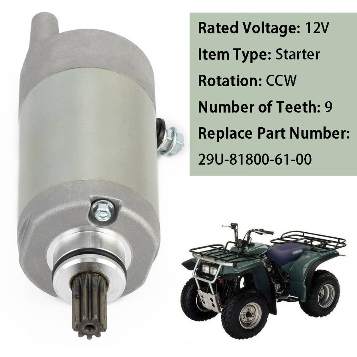 Bethesda Industrial 29U-81800-61-00 Starter For Yamaha Bear Tracker 250 / Timberwolf 250 / Moto 4