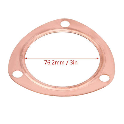 Bethesda Industrial New Set 3" Copper Header Exhaust Collector Gaskets Flanges 3 Bolt Universal
