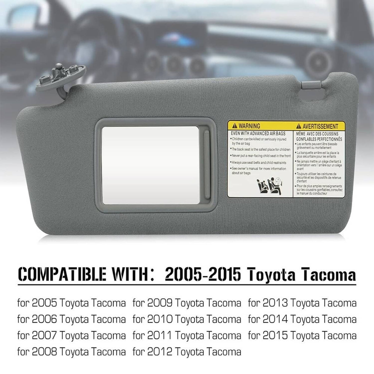 Bethesda Industrial New Pair Sun Visor Set LH Driver & RH Passenger Side For 2005-2015 Toyota Tacoma