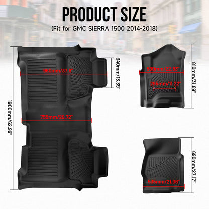 Bethesda Industrial For 2015-19 Silverado/Sierra 2500/3500 Crew Cab 1st & 2nd Row Floor Mats Set