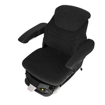 Bethesda Industrial Seat Assembly - Air Suspension Fabric Black/Gray fits John Deere