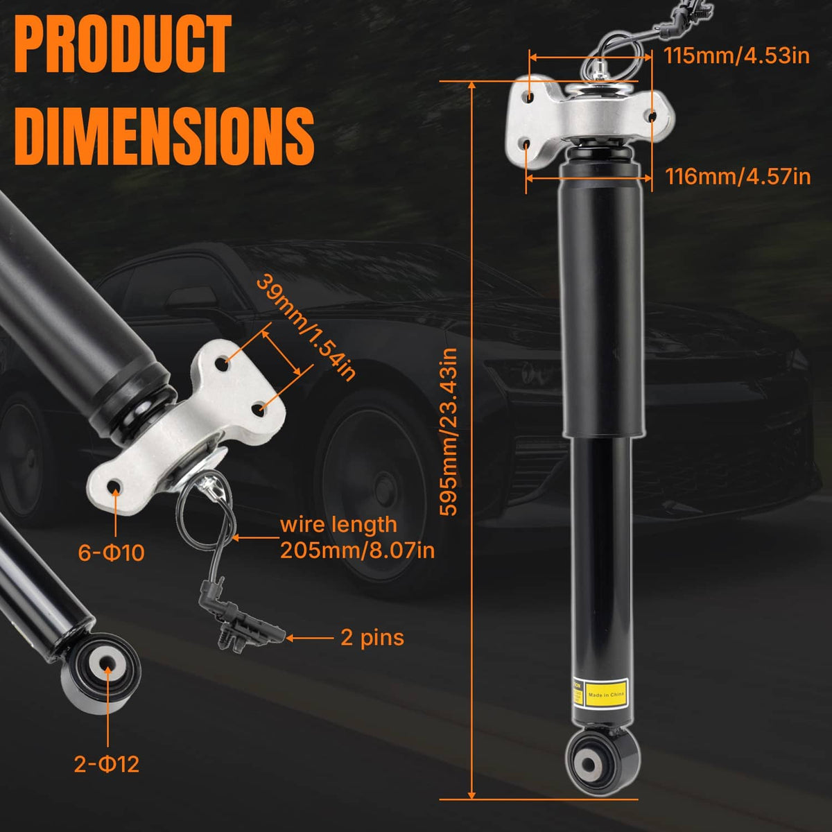 Bethesda Industrial Rear Shock Absorber Struts For 16-24 Chevrolet Camaro 23281657 85649835 23281658