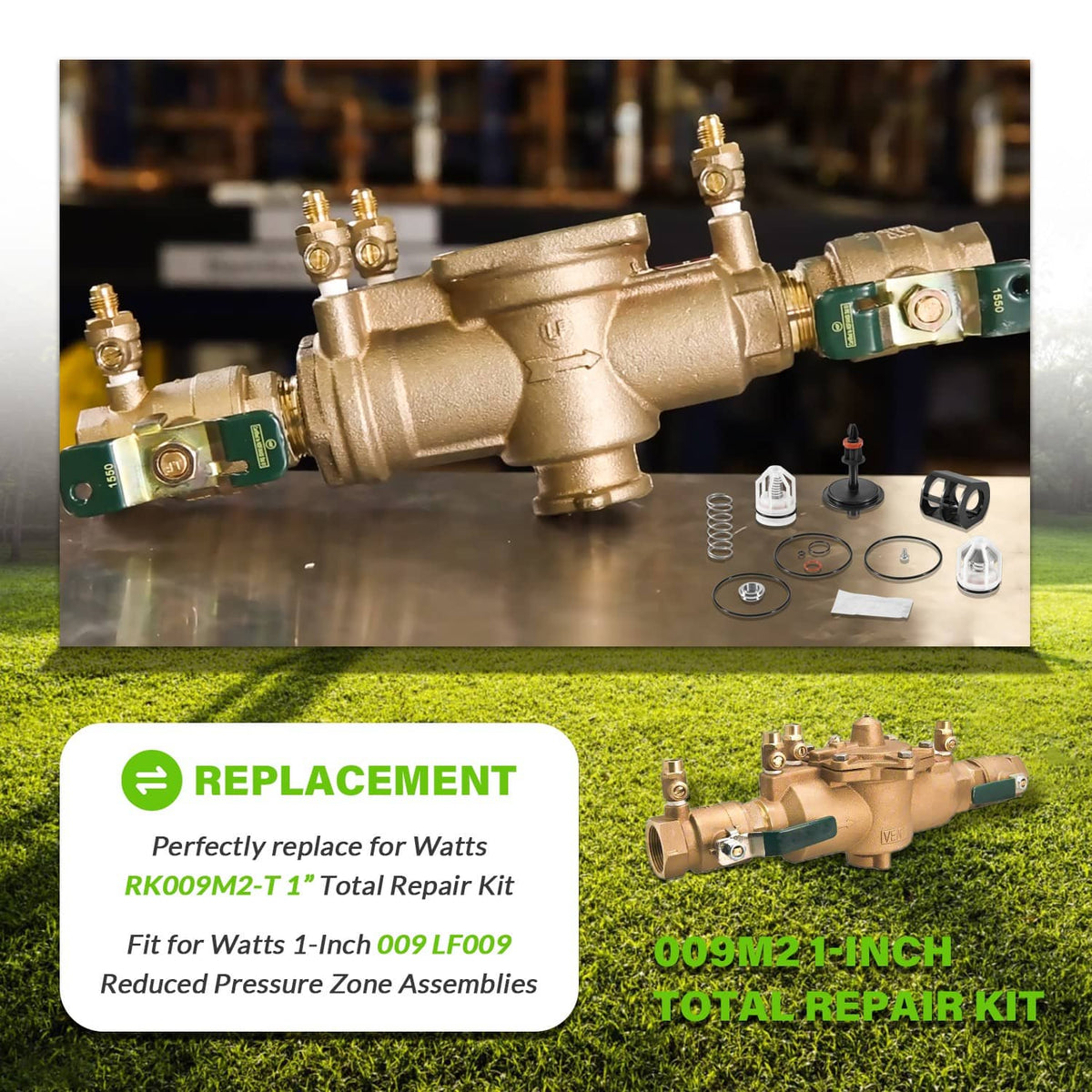 Bethesda Industrial 0887793 887793 RK 009M2-T Replace for Watts 009M2 1" Total Repair Kit for LF009