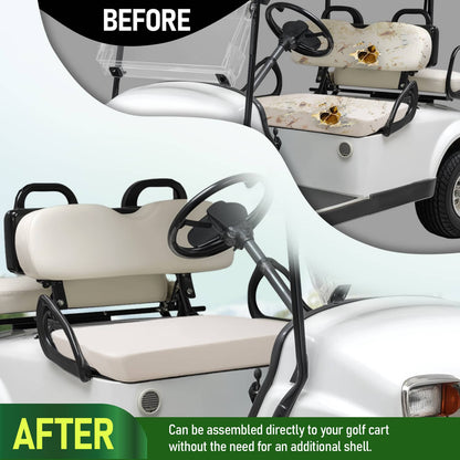 Bethesda Industrial Golf Cart White Seat Bottom Assembly For EZGO Marathon Pre-Medalist 1973-1994