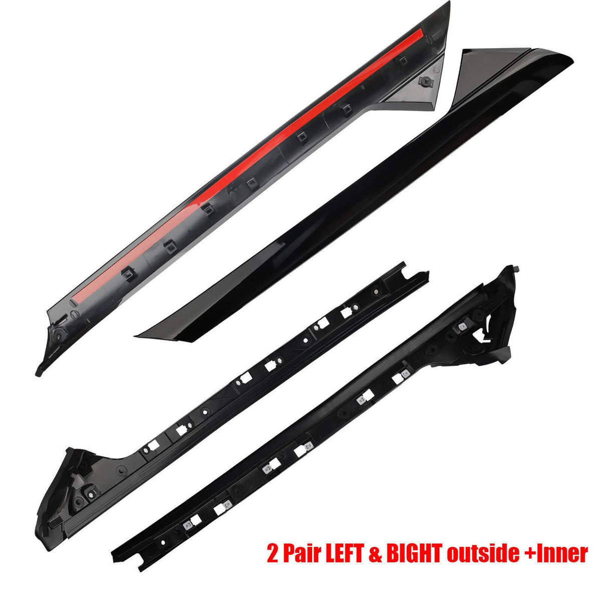 Bethesda Industrial 2 Pairs Left Right Side Windshield A-Pillar Molding Trim for 11-19 Ford Explorer