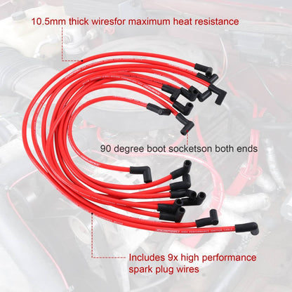 Bethesda Industrial With BOOTS HEAT SHIELD PROTECTOR Plug Wires Set JDMSPEED SBC BBC HEI 350 383 454