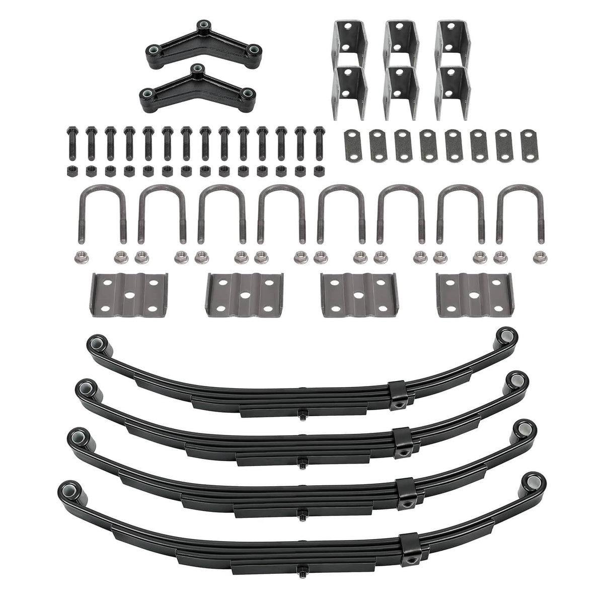 Bethesda Industrial Tandem Trailer Axle Suspension Kit U-bolt Hanger Kit 4 Leaf Springs Equalizer
