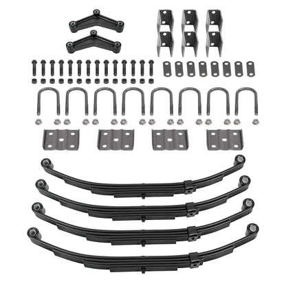 Bethesda Industrial Tandem Trailer Axle Suspension Kit U-bolt Hanger Kit 4 Leaf Springs Equalizer