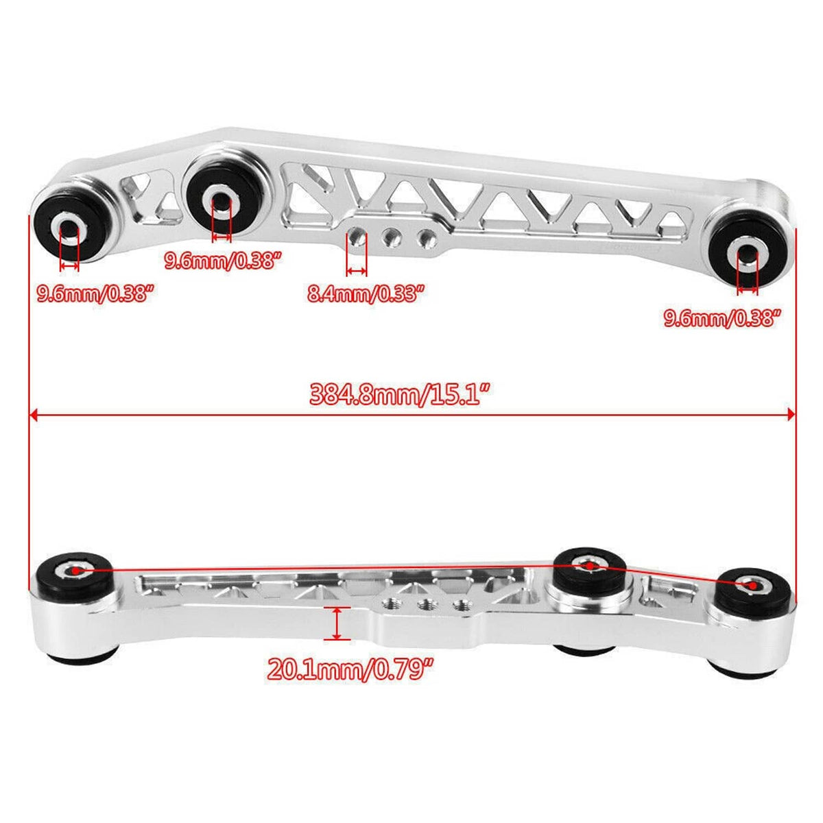 Bethesda Industrial Silver Pair Rear Lower Control Arm for 88-95 Honda Civic CRX 94-01 Acura Integra