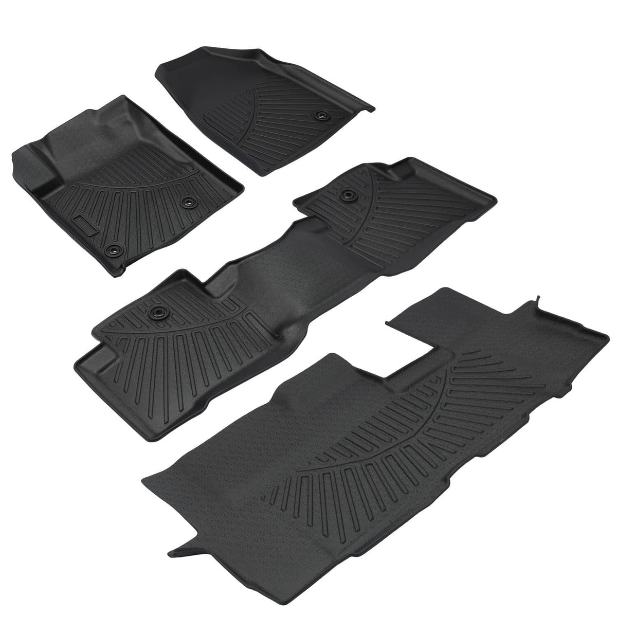 Bethesda Industrial Front & 2nd & 3rd Row TPE Floor Mats Liners Set For 2009-2015 Honda Pilot 4-Door