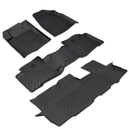 Bethesda Industrial Front & 2nd & 3rd Row TPE Floor Mats Liners Set For 2009-2015 Honda Pilot 4-Door