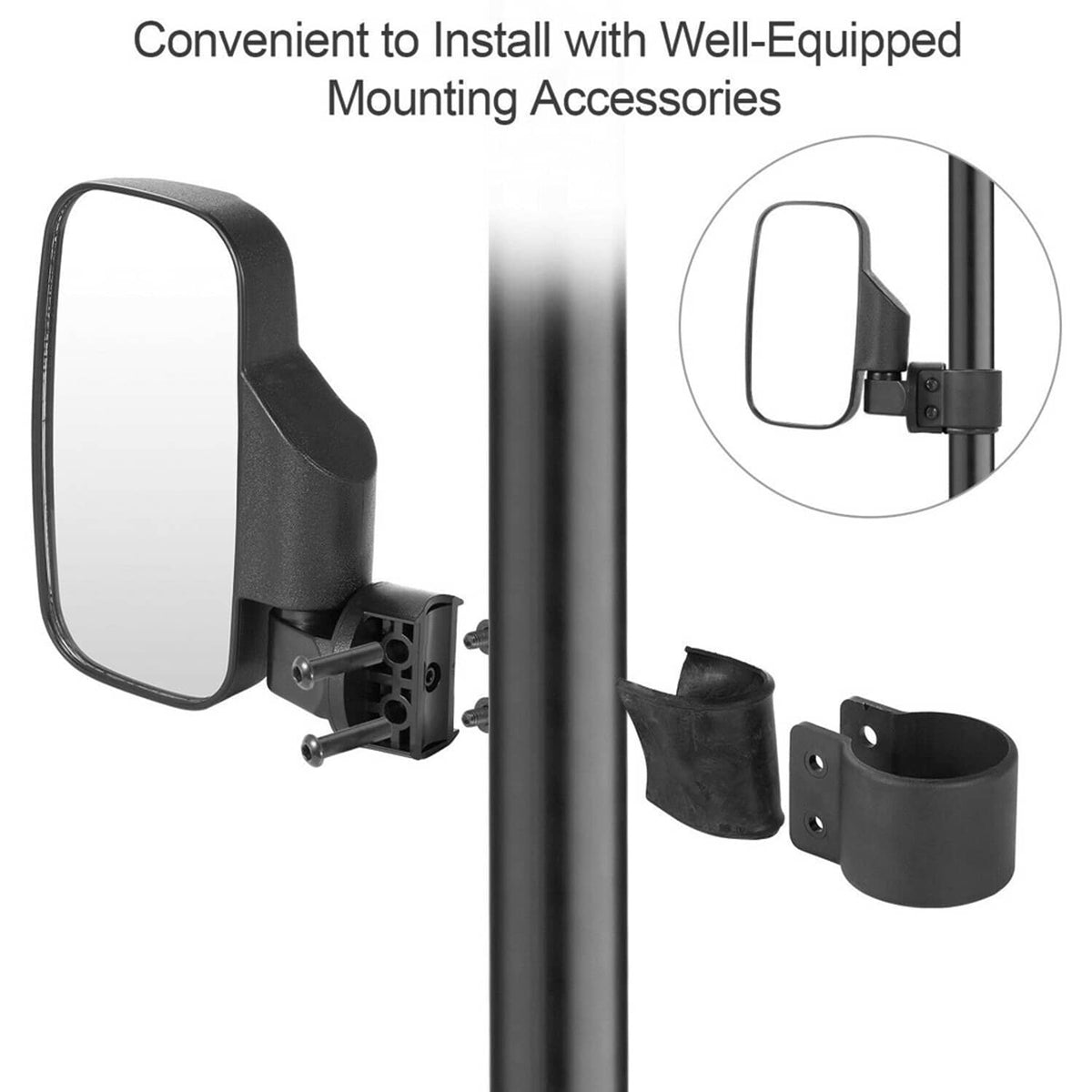 Bethesda Industrial 1.75" 2" Roll Bars UTV Side View Rear Mirrors Set For Honda Pioneer 1000 700 500
