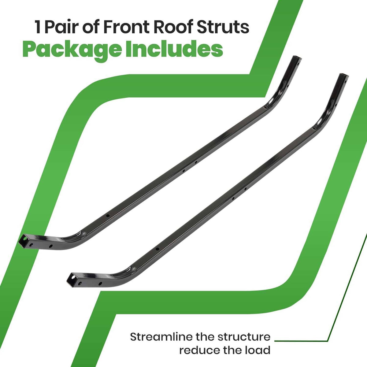 Bethesda Industrial Black Golf Cart Steel Front Roof Support Strut Kit For Advanced EV For ICON