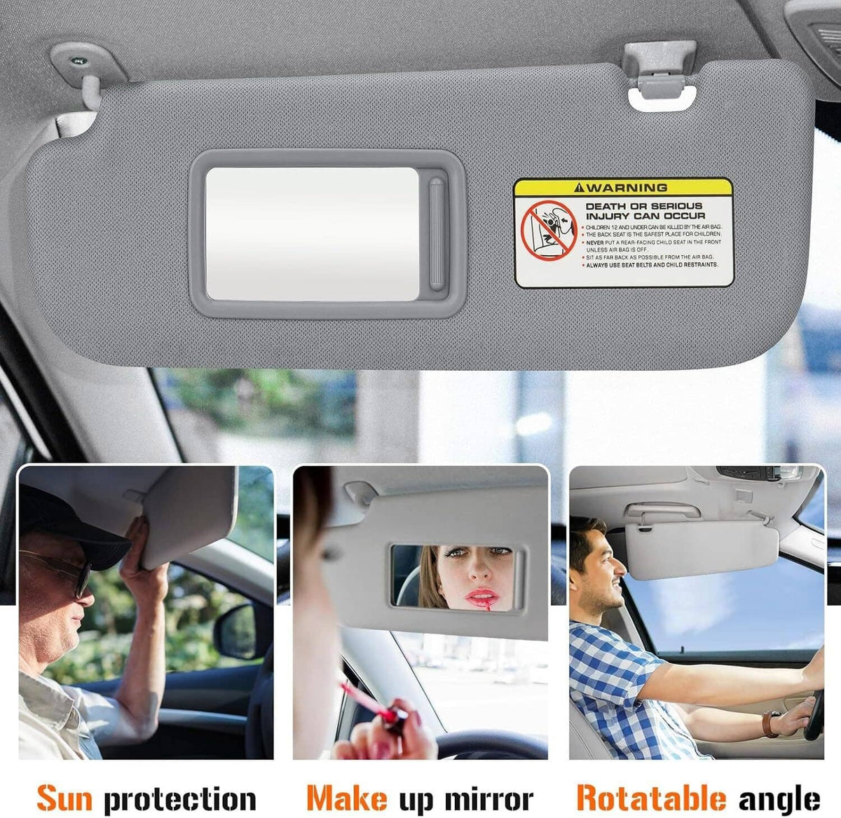 Bethesda Industrial Pair Sun Visor w/mirror Driver & Passenger Side For 2012-2015 Hyundai Veloster