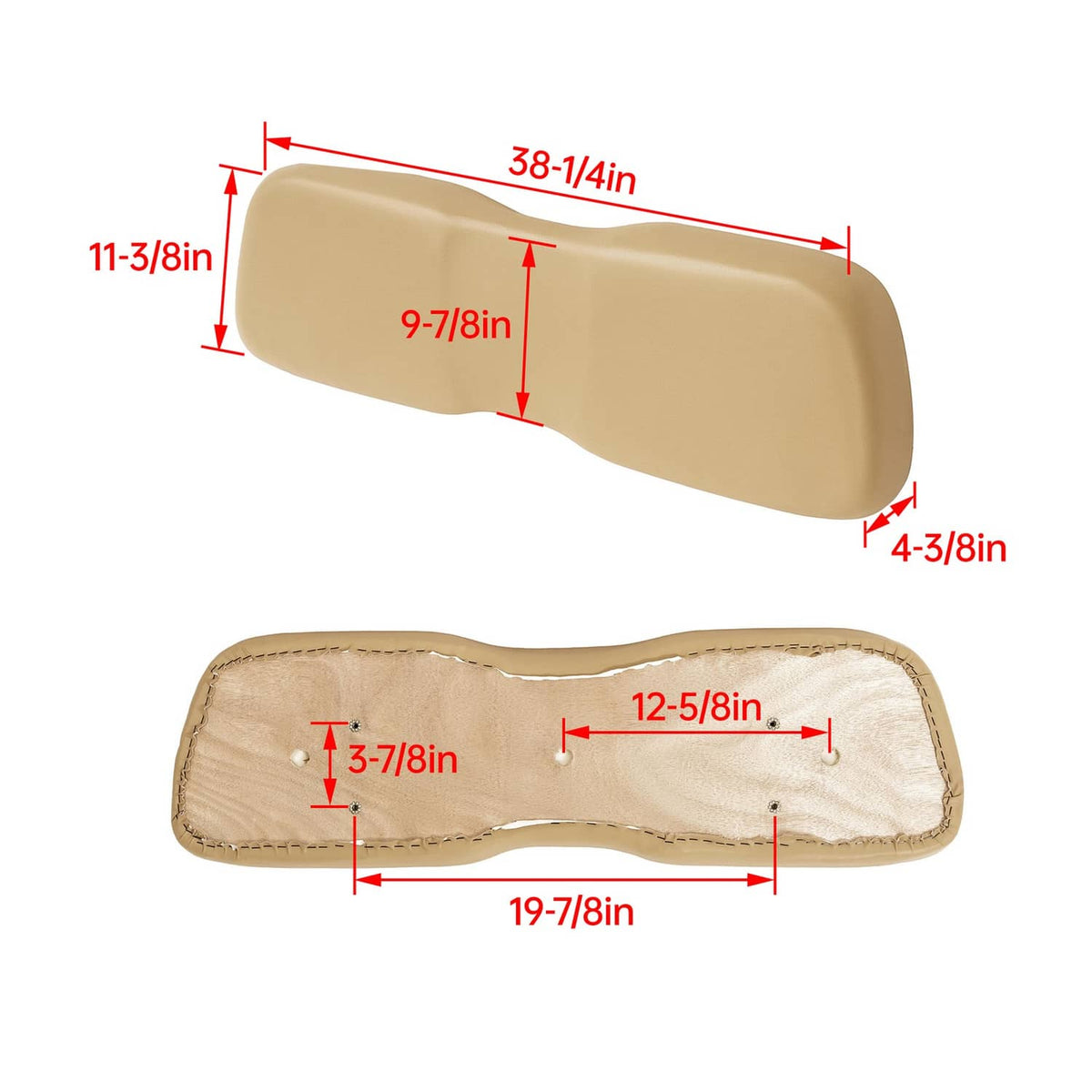 Bethesda Industrial For Club Car DS Golf Cart 2000.5-up Tan Front Seat Back Backrest Cushion