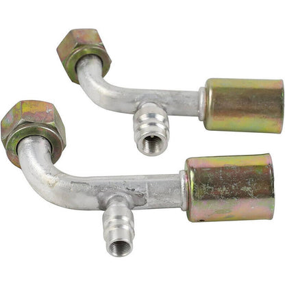 Bethesda Industrial #10 #8 AC Fittings Beadlock A/C Female O Ring 90 Degree with R134a Service Ports