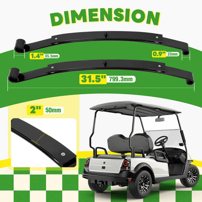 Bethesda Industrial Rear 2 Leaf Spring Kit W/Bushing & Sleeves For Golf Carts EZGO RXV 2008-UP