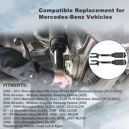 Bethesda Industrial 2Pcs Front Air Suspension Strut for Mercedes-Benz X164 GL450 GL550 W164 ML320
