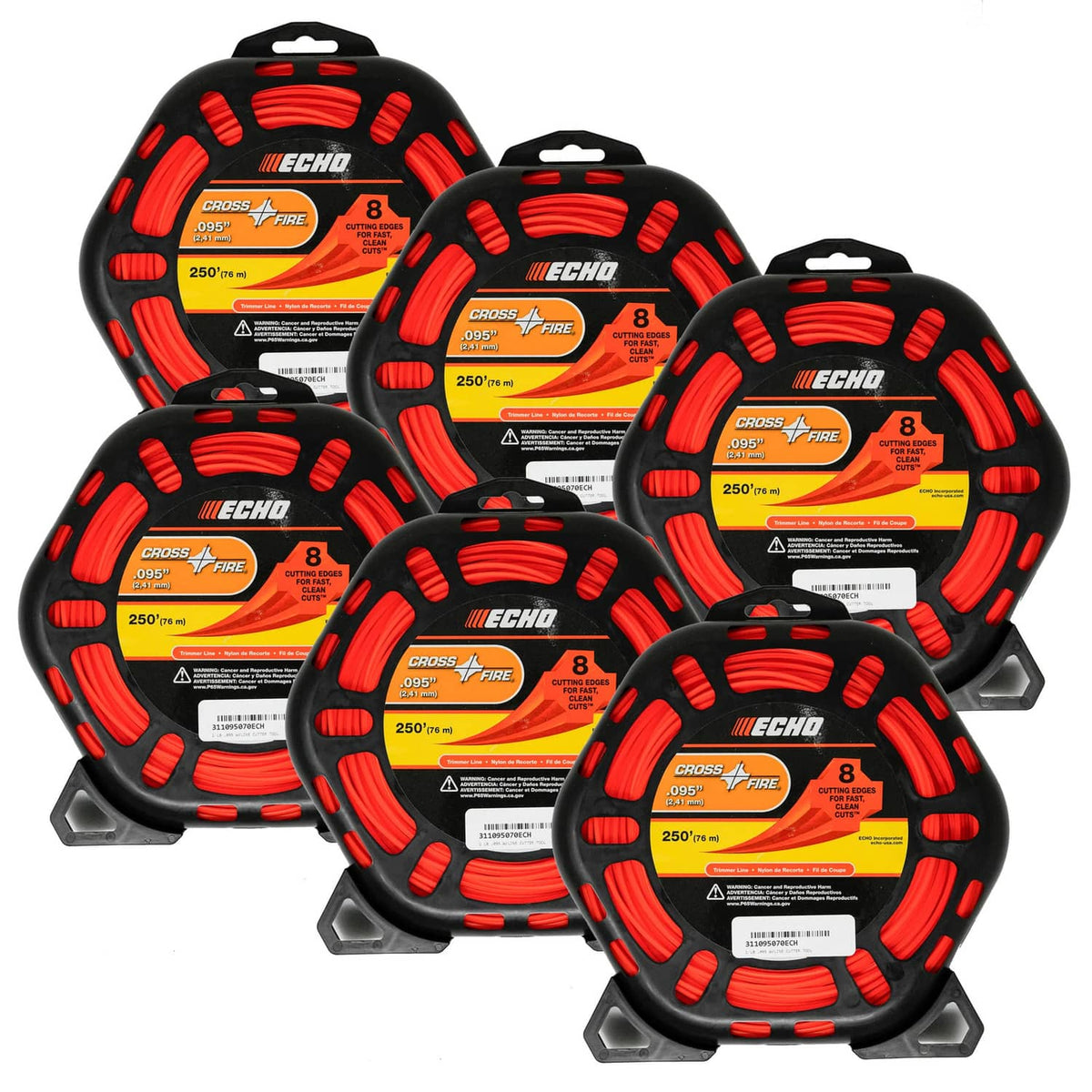 Bethesda Industrial 6PK Genuine OEM Echo 311095070 Trimmer Line 1 LB .095 with Line Cutter Tool