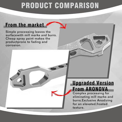 Bethesda Industrial Billet Aluminum Car Battery Tie Down Mount Bracket Brace Bar 220-190mm Silver