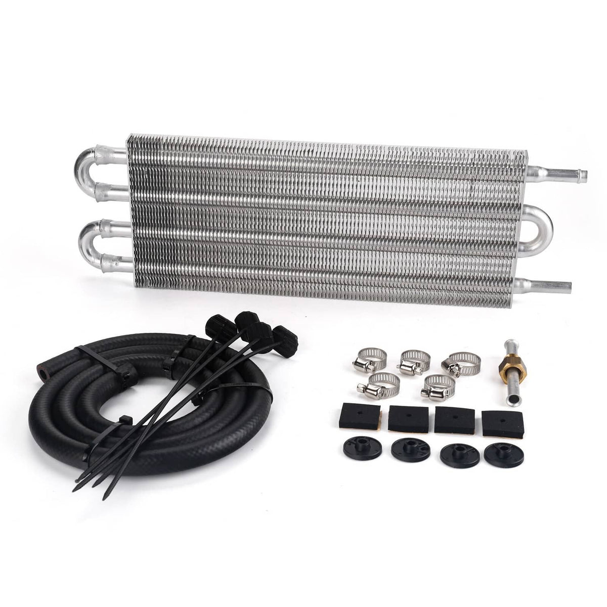 Bethesda Industrial Aluminum Transmission Oil Cooler + Hose /Mounting Kit 4 Row Radiator Auto-Manual