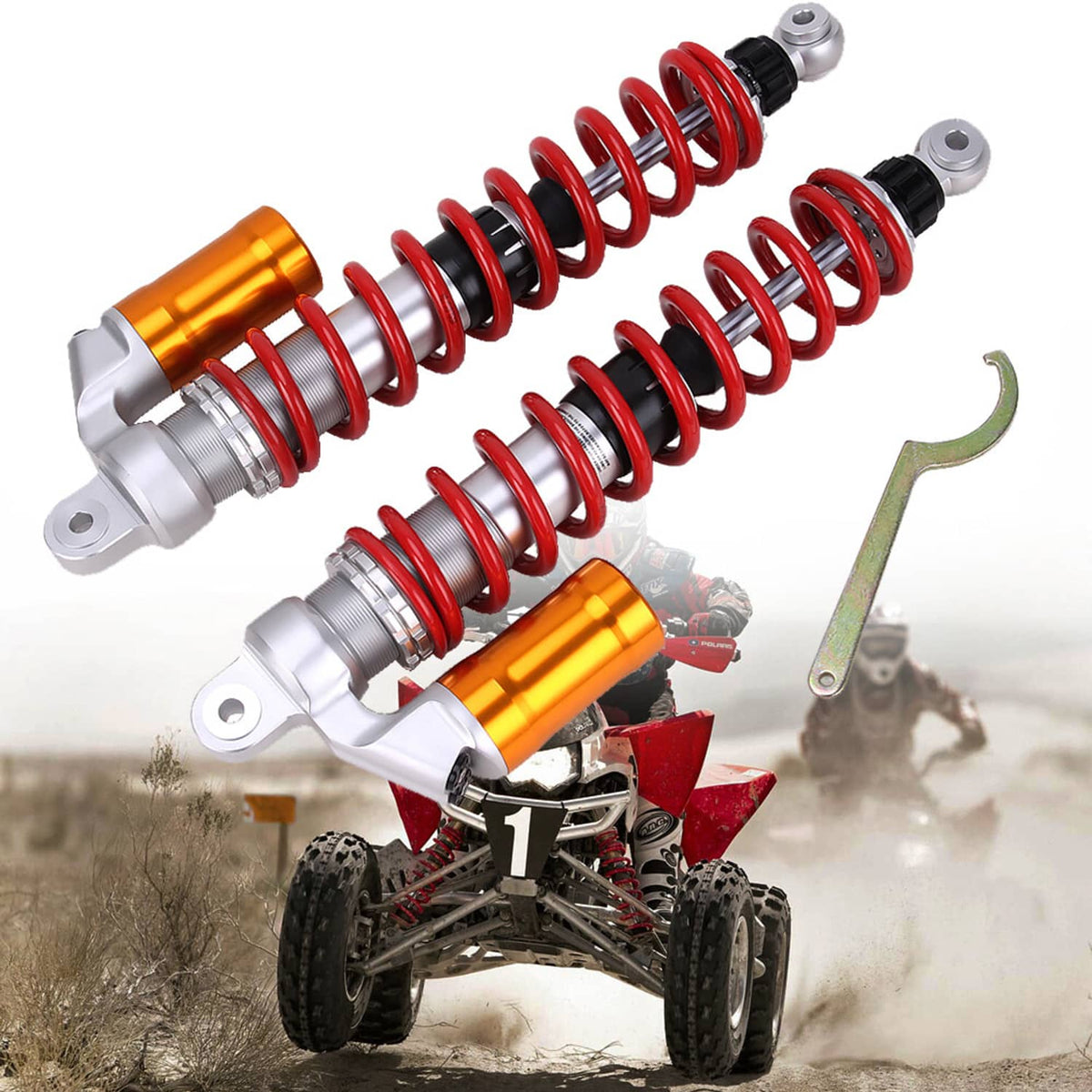 Bethesda Industrial 2x 410mm Adjustable Front Air Shock Absorber For Honda TRX400EX TRX450R TRX450ER