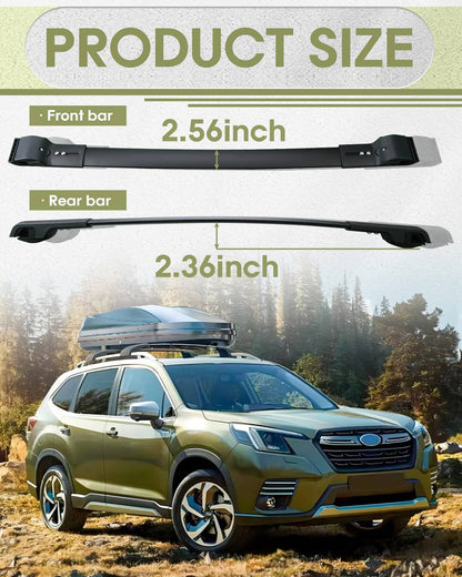 Bethesda Industrial Pair Black Aluminum Cross Bars Roof Racks Rail Fit for 2014-2024 Subaru Forester