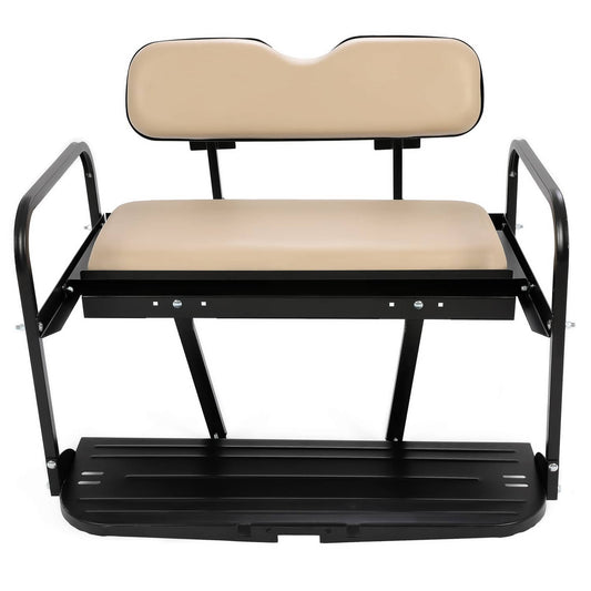Bethesda Industrial Tan Flip Folding Rear Back Seat Kit For EZGO Marathon Pre-1994 Golf Cart