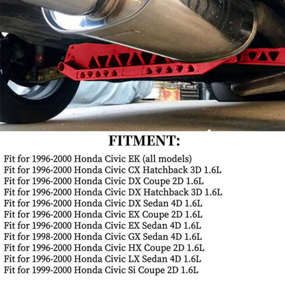 Bethesda Industrial Billet Subframe Control Arm Lca Tie Bar Brace Rear For 96-00 Honda Civic Ek Red