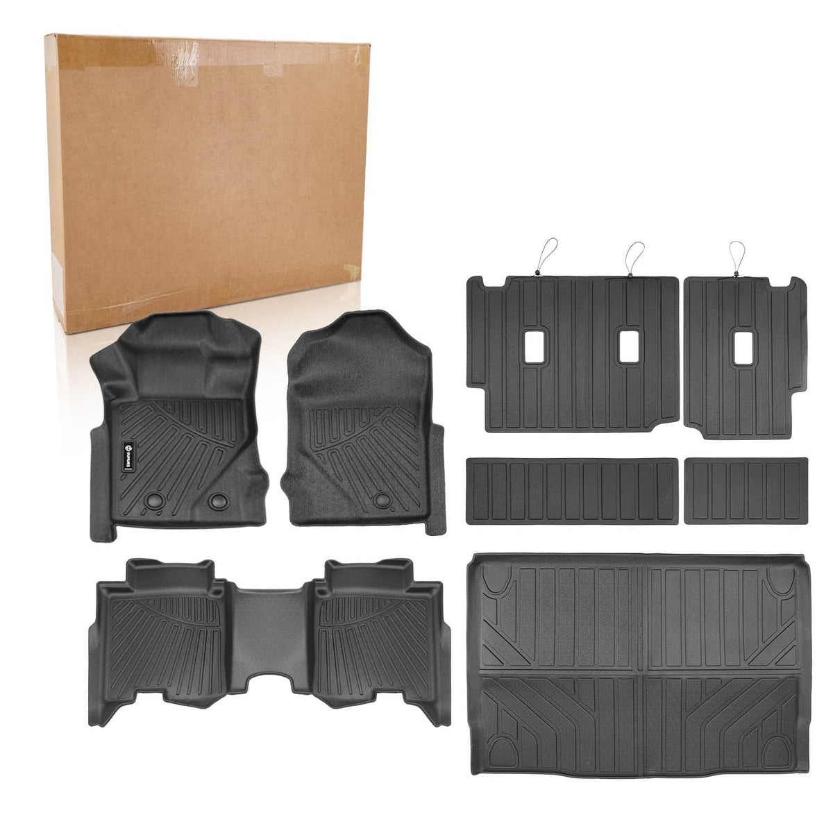 Bethesda Industrial All Weather Floor Mats Cargo Liner with Backrest Mat for Ford Bronco 4 Door