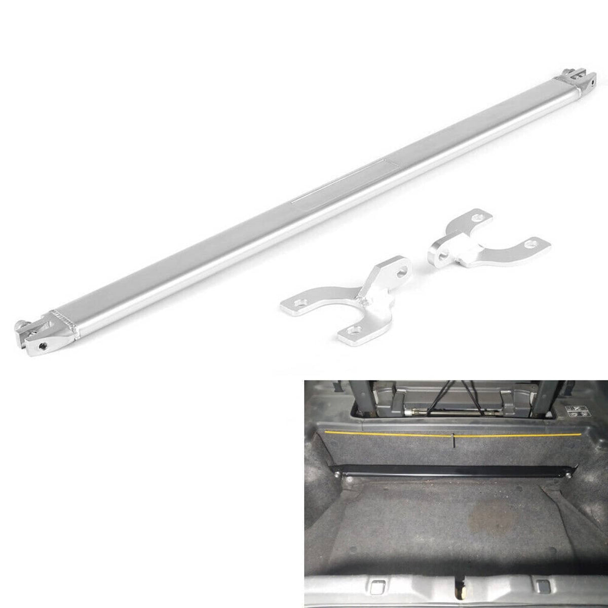 Bethesda Industrial Silver Rear Strut Tie Bar for Civic EG EK 92-00 Del Sol 93-97 Integra DC2 94-01