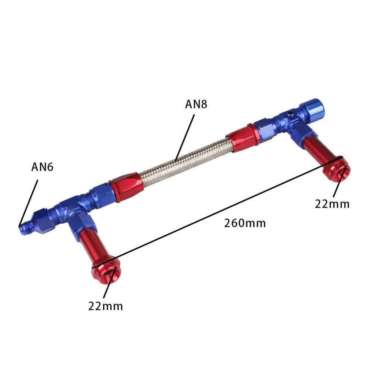 Bethesda Industrial New Braided Dual Feed Carb Fuel Line Fitting 8AN For Holley 4150 Carburetor AN8