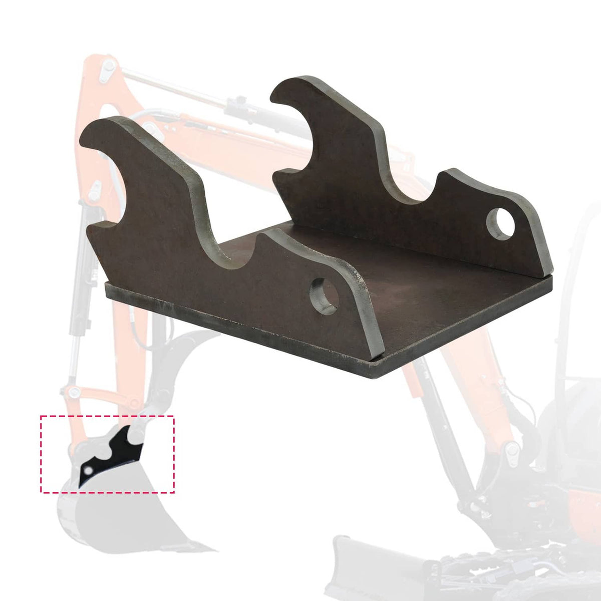 Bethesda Industrial W/Plate Quick Attach Brackets Bucket Ears For Kubota KX040 U35 KX71 KX91 KX121