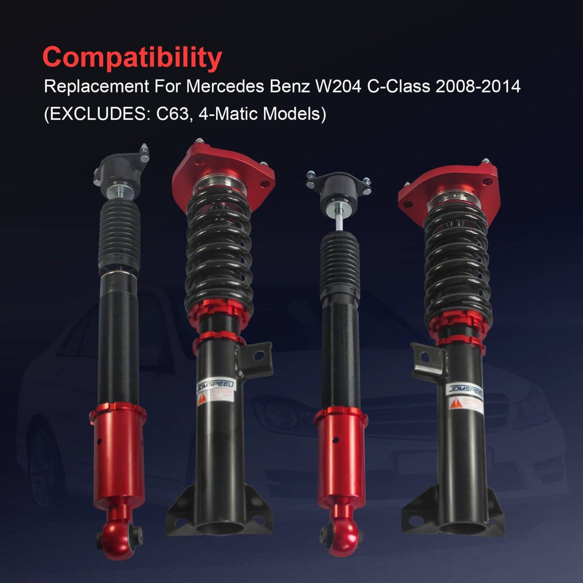 Bethesda Industrial 4PC Full Coilovers Suspension For 08-14 Mercedes-Benz C-Class W204 C250 C350 RWD