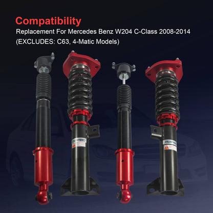 Bethesda Industrial 4PC Full Coilovers Suspension For 08-14 Mercedes-Benz C-Class W204 C250 C350 RWD