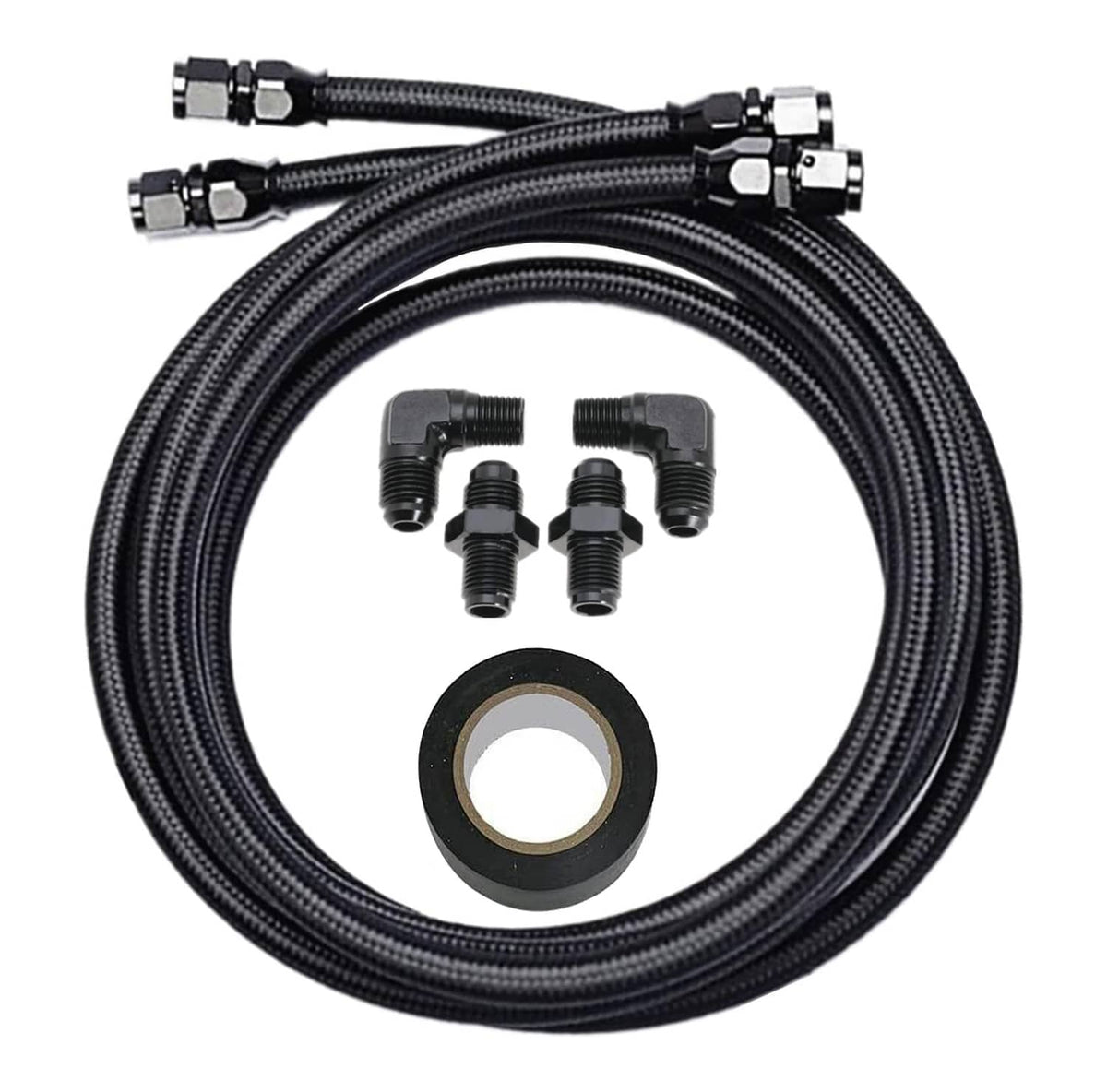 Bethesda Industrial For GM 4L60E 4L65E TH350 TH400 Automatic Transmission Cooler 6AN Hose Line Kit
