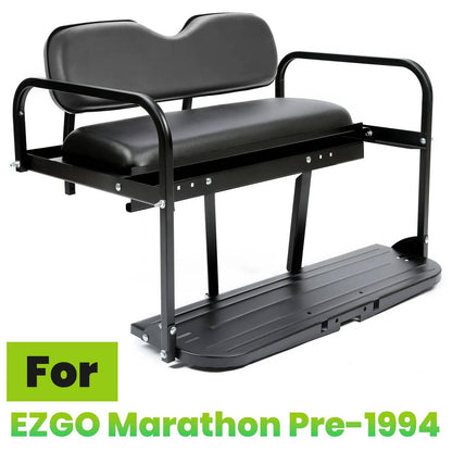 Bethesda Industrial Golf Cart Flip Folding Rear Back Seat Kit Black For EZGO Marathon Pre-1994