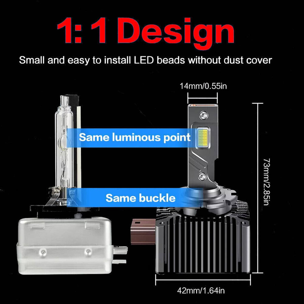 Bethesda Industrial Set D1S D1R LED Headlight Bulbs 240W 6000K Super White HID Xenon Conversion Kit