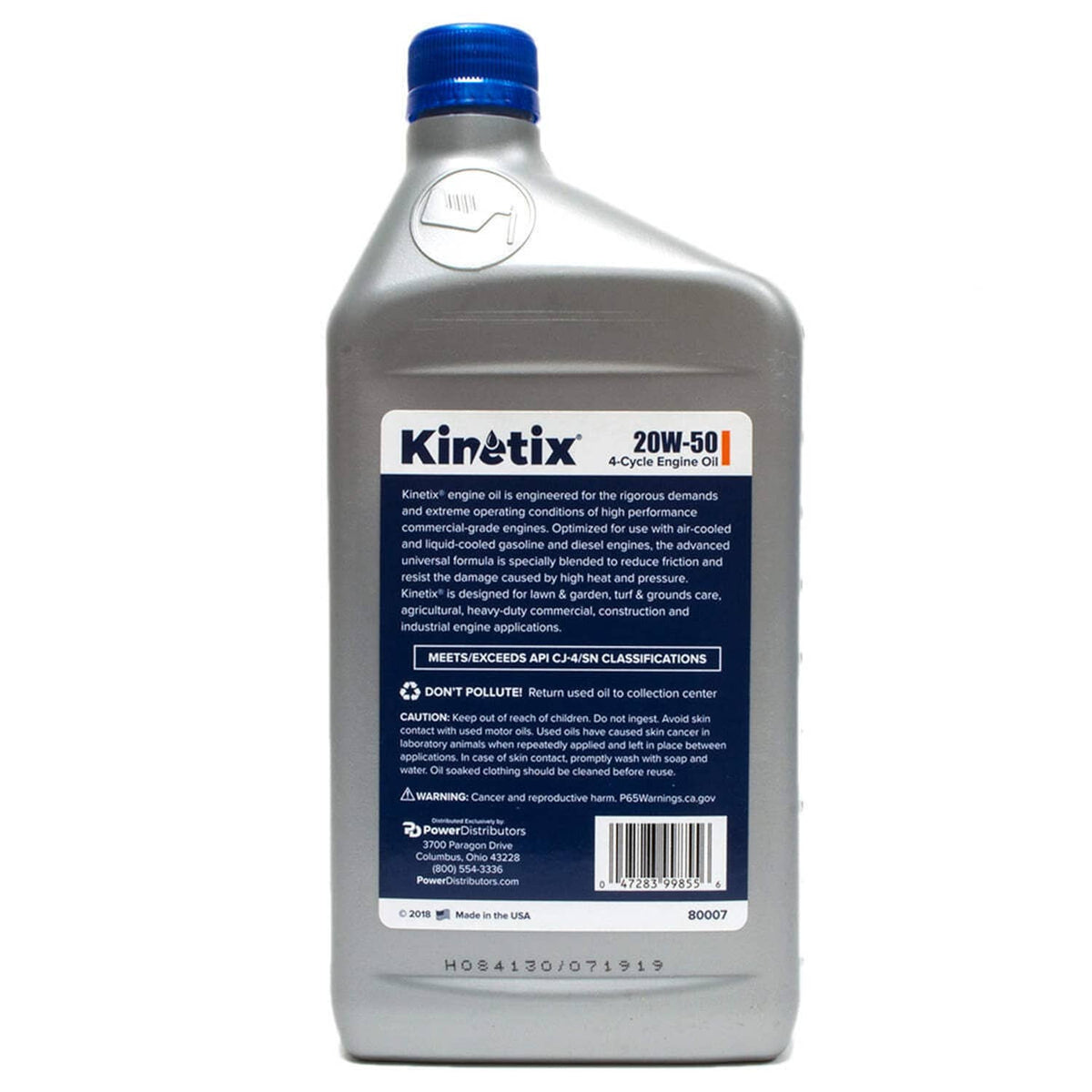 Bethesda Industrial 12PK High Quality Kinetix 20W-50 Small Engine Oil 1 Quart Bottle 80007