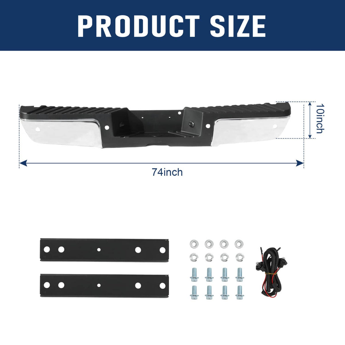Bethesda Industrial For 2008-2016 Ford F250 F350 Super Duty Rear Step Bumper Assembly w/ Sensor Hole