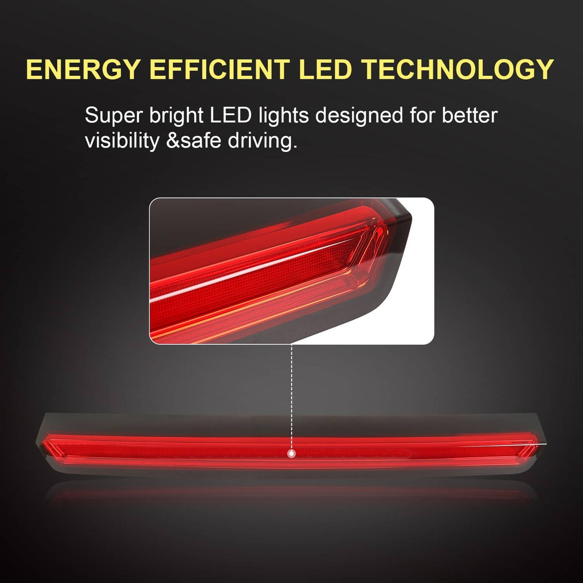 Bethesda Industrial Third 3rd Brake Tail Light Rear Stop Lamp Red led Bar For 2015-20 Tahoe Suburban