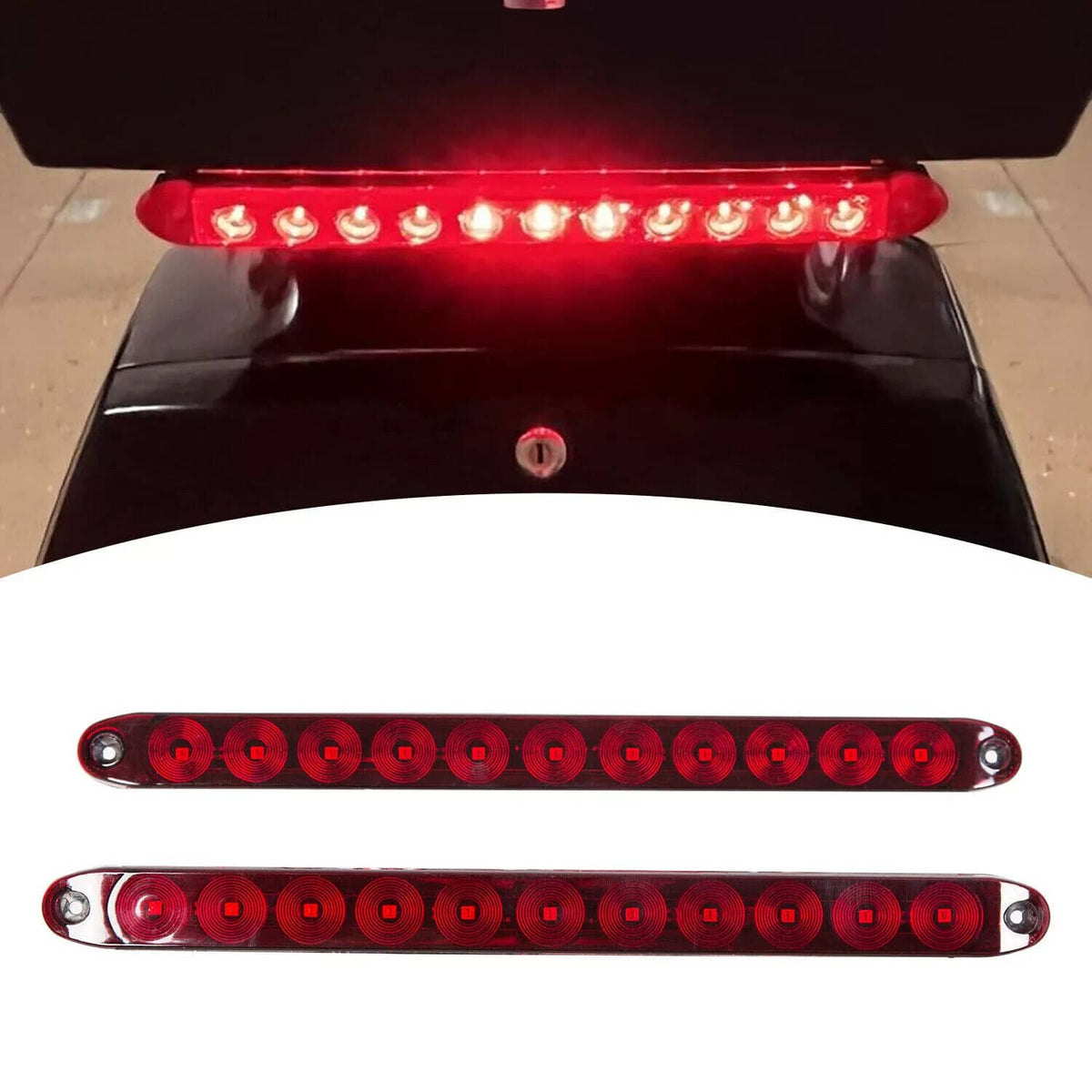 Bethesda Industrial 2 pcs 16" Red Trailer Truck Light Bar 11 LED chips Turn Rear Brake Lamp Strip
