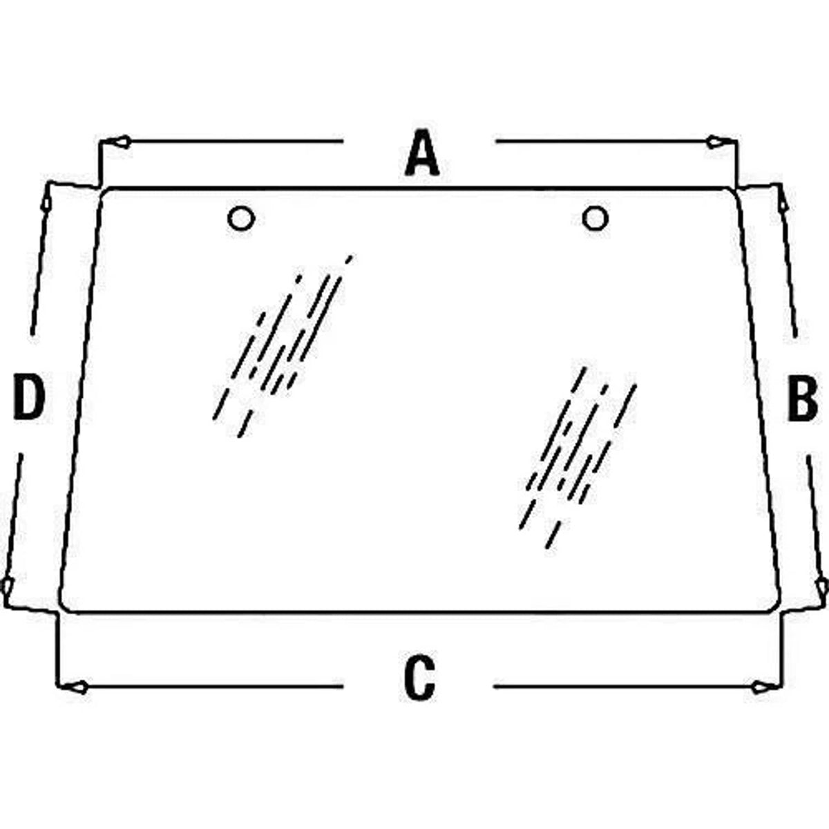 Bethesda Industrial Cab Glass - Front Windshield fits John Deere 6200 6300 6400 6110 6310 L78733