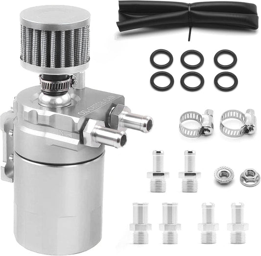 Bethesda Industrial Oil Catch Can Kit Reservoir Baffled Tank with Breather Filter Universal Aluminum