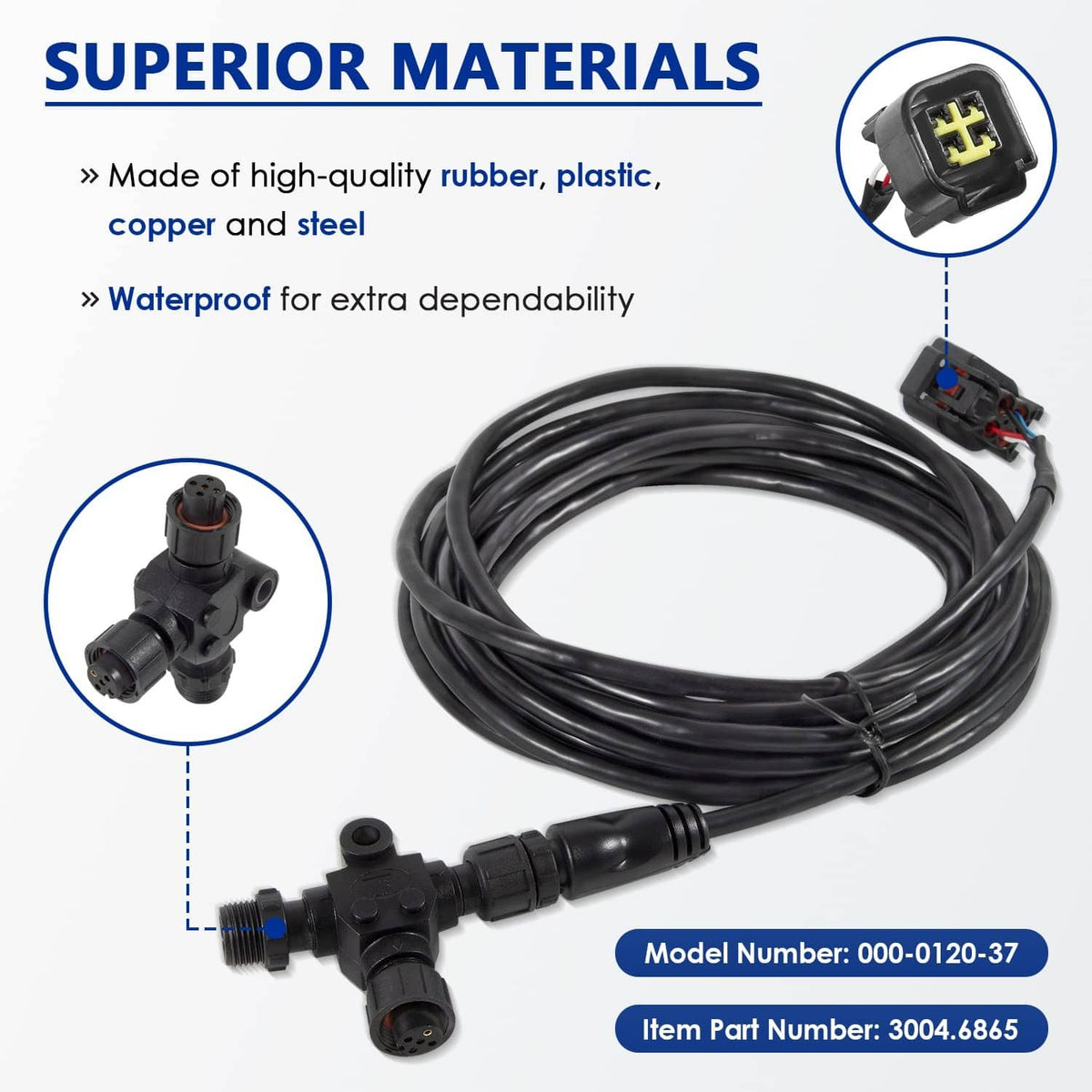 Bethesda Industrial 000-0120-37 Engine Interface Cable NMEA 2000 & "T" For Yamaha Outboard 2006-2023